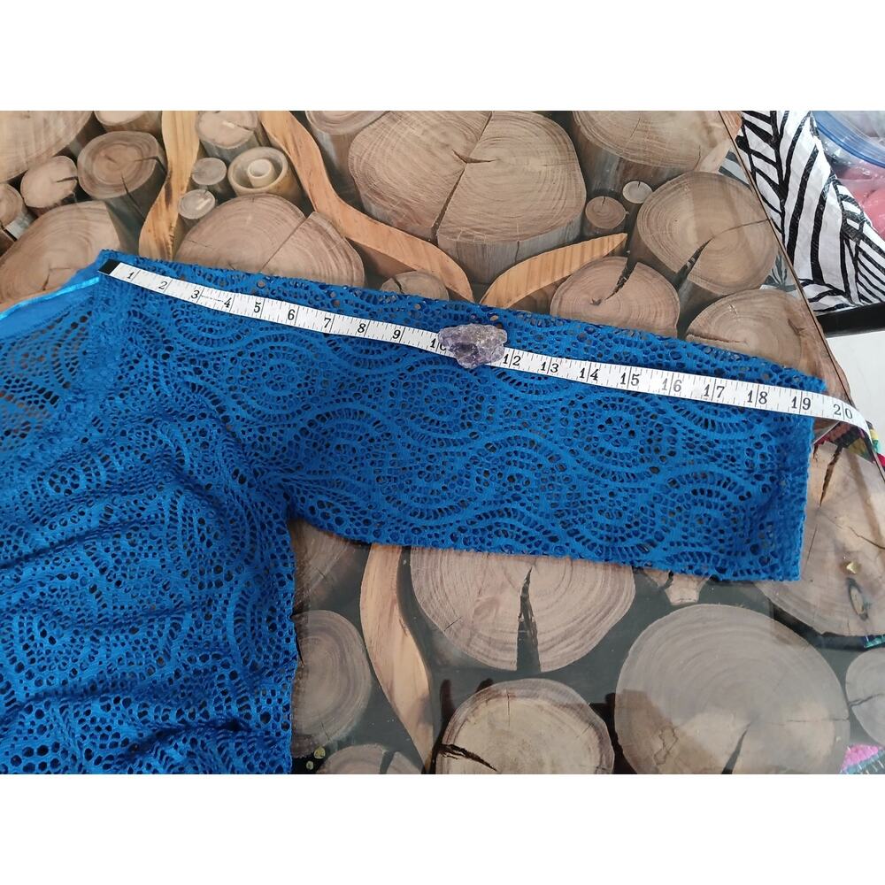 Exofficio Mesh Cover Dress Blue Swim Beach Summer Tunic Medium - Picture 8 of 10